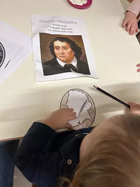 Silhueta portreta Franceta Prešerna